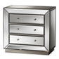 Edeline Hollywood Regency Glamour Style Mirrored 3-Drawer Chest FredCo
