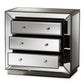 Edeline Hollywood Regency Glamour Style Mirrored 3-Drawer Chest FredCo