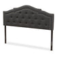 Edith Modern and Contemporary Dark Grey Fabric King Size Headboard FredCo
