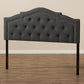 Edith Modern and Contemporary Dark Grey Fabric King Size Headboard FredCo
