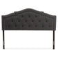 Edith Modern and Contemporary Dark Grey Fabric King Size Headboard FredCo