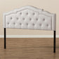 Edith Modern and Contemporary Greyish Beige Fabric Full Size Headboard FredCo