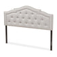 Edith Modern and Contemporary Greyish Beige Fabric Full Size Headboard FredCo