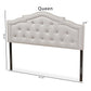Edith Modern and Contemporary Greyish Beige Fabric Full Size Headboard FredCo