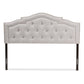 Edith Modern and Contemporary Greyish Beige Fabric Full Size Headboard FredCo