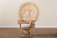 Ediva Modern Bohemian Natural Brown Rattan Peacock Accent Chair FredCo
