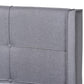 Edmond Modern and Contemporary Grey Fabric Upholstered and Ash Walnut Brown Finished Wood Queen Size Platform Bed FredCo