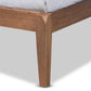 Edmond Modern and Contemporary Grey Fabric Upholstered and Ash Walnut Brown Finished Wood Queen Size Platform Bed FredCo