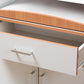 Edonia Modern and Contemporary Beech Brown and White Finish Kitchen Cabinet FredCo