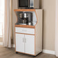 Edonia Modern and Contemporary Beech Brown and White Finish Kitchen Cabinet FredCo