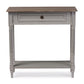 Edouard French Provincial Style White Wash Distressed Wood and Grey Two-tone 1-drawer Console Table FredCo