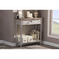 Edouard French Provincial Style White Wash Distressed Wood and Grey Two-tone 1-drawer Console Table FredCo