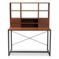 Edwin Rustic Industrial Style Brown Wood and Metal 2-in-1 Bookcase Writing Desk FredCo
