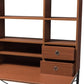Edwin Rustic Industrial Style Brown Wood and Metal 2-in-1 Bookcase Writing Desk FredCo