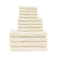 Egyptian Cotton 500 GSM Right Hash Dobby Border 12-Piece Towel Set FredCo