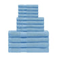 Egyptian Cotton 500 GSM Right Hash Dobby Border 12-Piece Towel Set FredCo