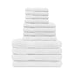 Egyptian Cotton 500 GSM Right Hash Dobby Border 12-Piece Towel Set FredCo