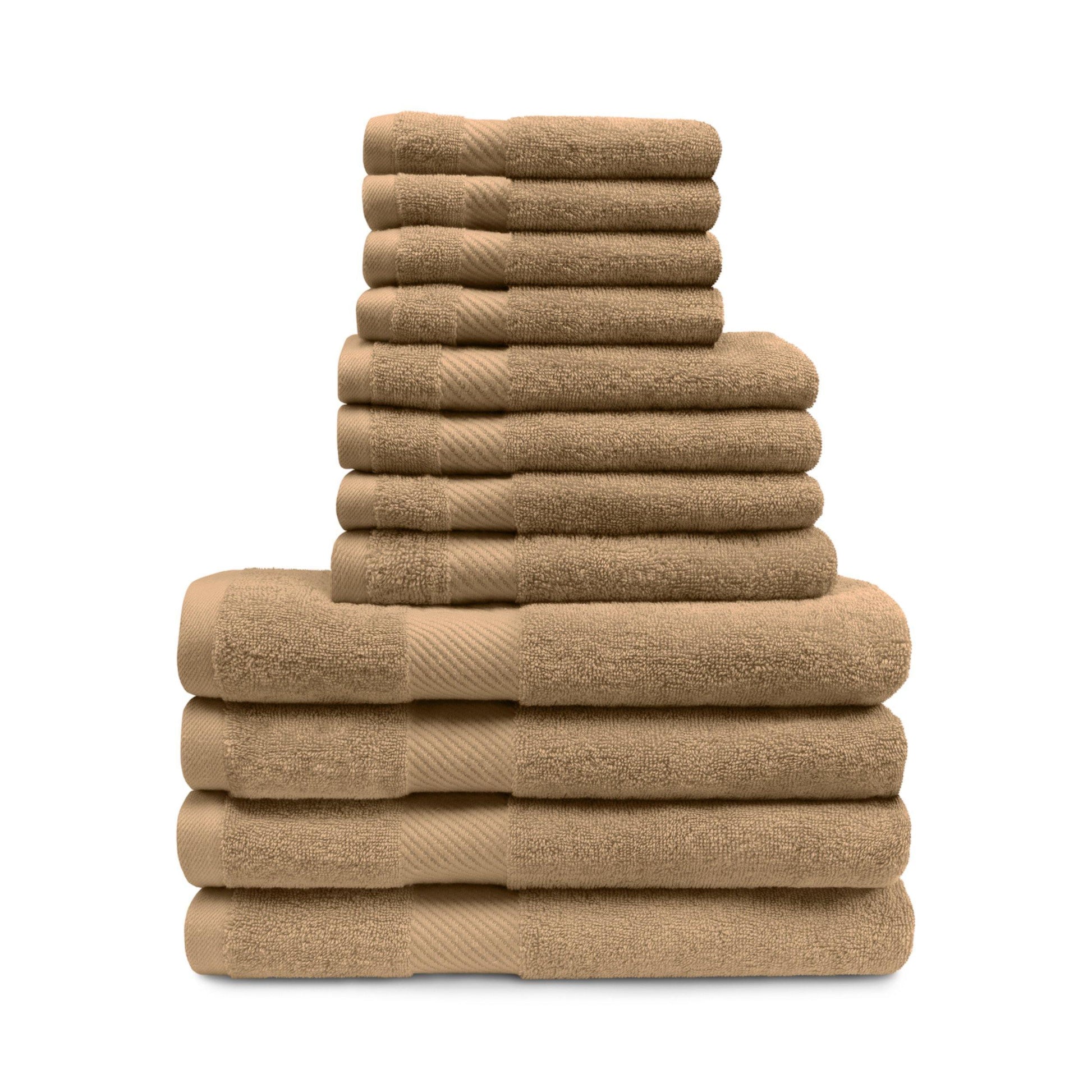 Egyptian Cotton 500 GSM Right Hash Dobby Border 12-Piece Towel Set FredCo