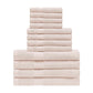 Egyptian Cotton 500 GSM Right Hash Dobby Border 12-Piece Towel Set FredCo