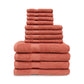 Egyptian Cotton 500 GSM Right Hash Dobby Border 12-Piece Towel Set FredCo
