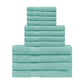 Egyptian Cotton 500 GSM Right Hash Dobby Border 12-Piece Towel Set FredCo