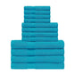Egyptian Cotton 500 GSM Right Hash Dobby Border 12-Piece Towel Set FredCo