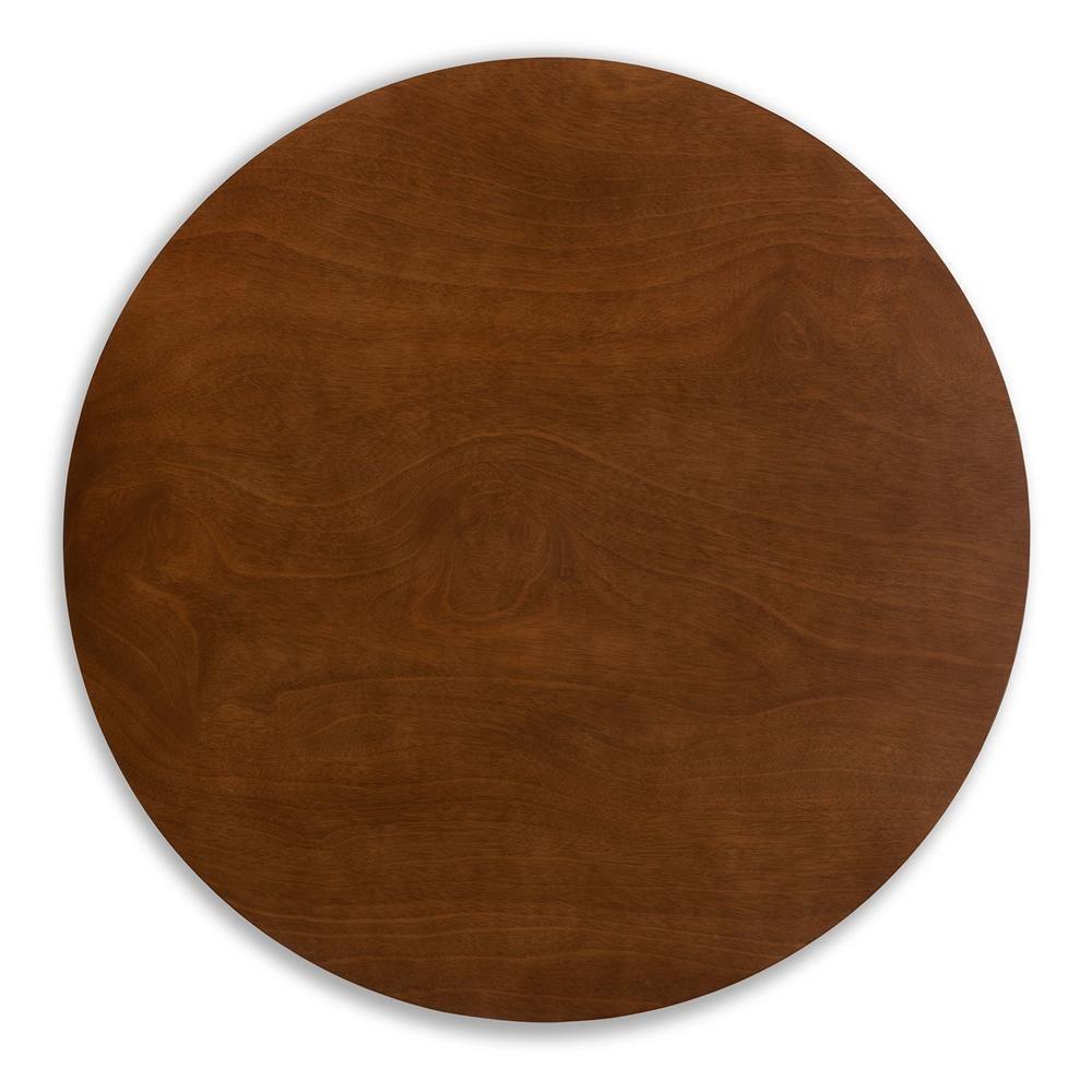 Eiko Mid-Century Modern Transitional Light Beige Fabric Upholstered and Walnut Brown Finished Wood 5-Piece Dining Set FredCo