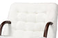 Eisa Modern and Contemporary White Sherpa Upholstered and Walnut Brown Finished Wood Accent Chair FredCo
