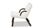 Eisa Modern and Contemporary White Sherpa Upholstered and Walnut Brown Finished Wood Accent Chair FredCo