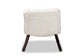 Eisa Modern and Contemporary White Sherpa Upholstered and Walnut Brown Finished Wood Accent Chair FredCo