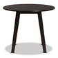 Ela Modern and Contemporary Dark Brown Finished 35-Inch-Wide Round Wood Dining Table FredCo