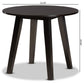 Ela Modern and Contemporary Dark Brown Finished 35-Inch-Wide Round Wood Dining Table FredCo