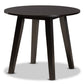 Ela Modern and Contemporary Dark Brown Finished 35-Inch-Wide Round Wood Dining Table FredCo