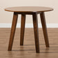Ela Modern and Contemporary Walnut Brown Finished 35-Inch-Wide Round Wood Dining Table FredCo