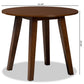 Ela Modern and Contemporary Walnut Brown Finished 35-Inch-Wide Round Wood Dining Table FredCo