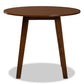 Ela Modern and Contemporary Walnut Brown Finished 35-Inch-Wide Round Wood Dining Table FredCo