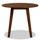 Ela Modern and Contemporary Walnut Brown Finished 35-Inch-Wide Round Wood Dining Table FredCo