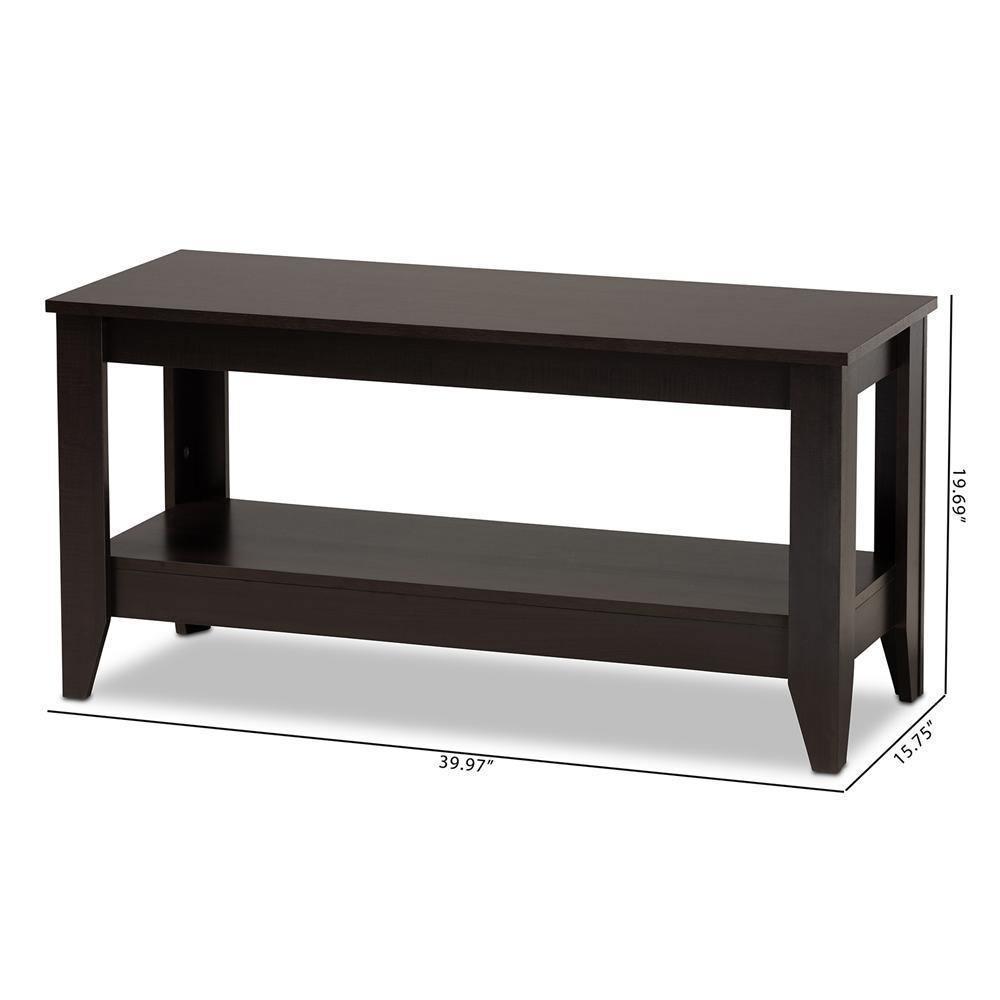 Elada Modern and Contemporary Wenge Finished Wood Coffee Table FredCo