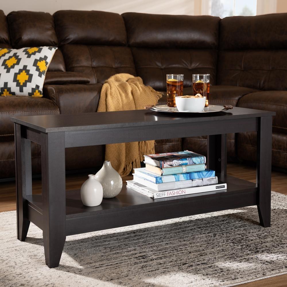 Elada Modern and Contemporary Wenge Finished Wood Coffee Table FredCo