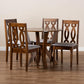 Elaine Modern and Contemporary Grey Fabric Upholstered and Walnut Brown Finished Wood 5-Piece Dining Set FredCo