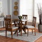 Elaine Modern and Contemporary Grey Fabric Upholstered and Walnut Brown Finished Wood 5-Piece Dining Set FredCo