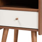 Elario Mid-Century Modern Two-Tone Grey and Walnut Brown Finished Wood 1-Drawer Nightstand FredCo