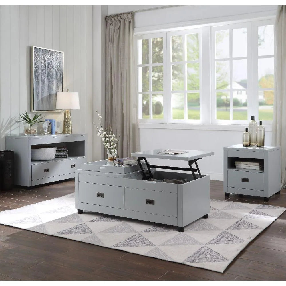 Eleanor Coffee Table w/Lift Top Dove Gray FredCo