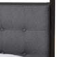 Eleanor Modern and Contemporary Dark Bronze Metal Grey Fabric Canopy Queen Bed FredCo