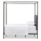 Eleanor Modern and Contemporary Dark Bronze Metal Grey Fabric Canopy Queen Bed FredCo