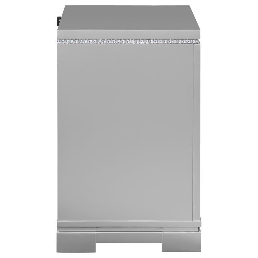 Eleanor Rectangular 2-drawer Nightstand Metallic 223462 Coaster FredCo