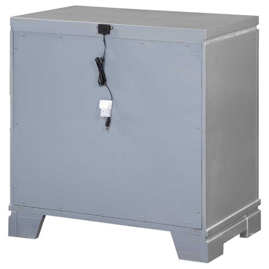 Eleanor Rectangular 2-drawer Nightstand Metallic 223462 Coaster FredCo
