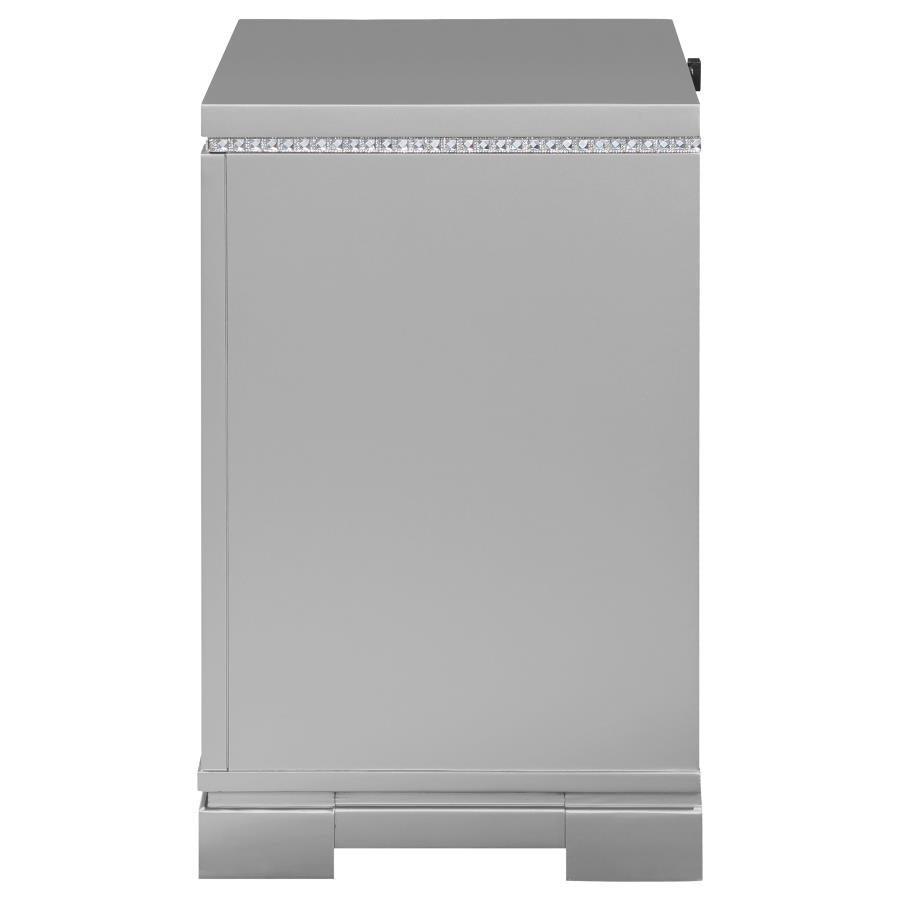 Eleanor Rectangular 2-drawer Nightstand Metallic 223462 Coaster FredCo