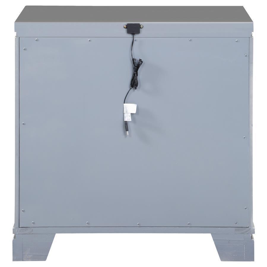 Eleanor Rectangular 2-drawer Nightstand Metallic 223462 Coaster FredCo