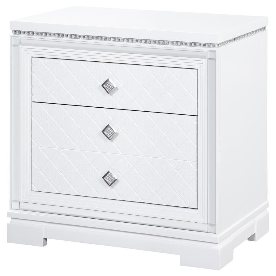 Eleanor Rectangular 2-drawer Nightstand White 223562 Coaster FredCo